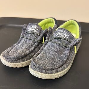 Hey Dude Gray/Navy and Green Moccasins Slip-On Shoes